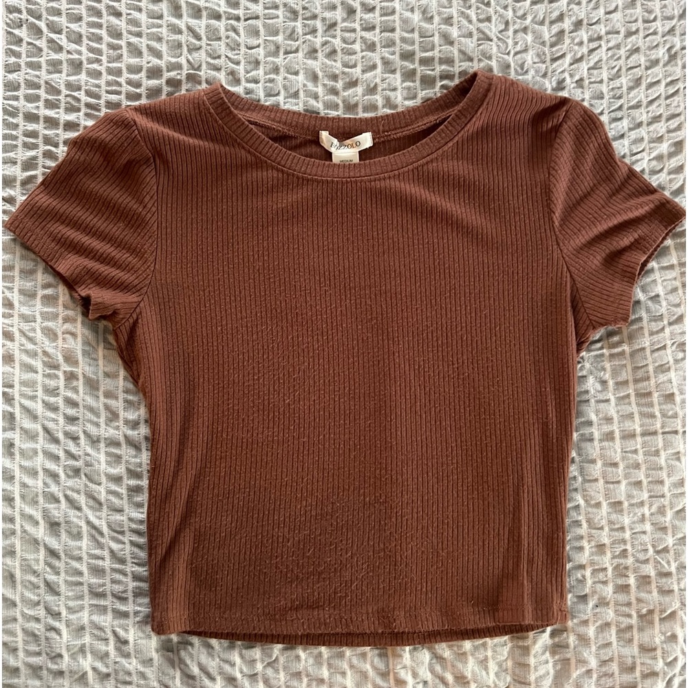 Bozzolo Ribbed Short Sleeve Crop Top